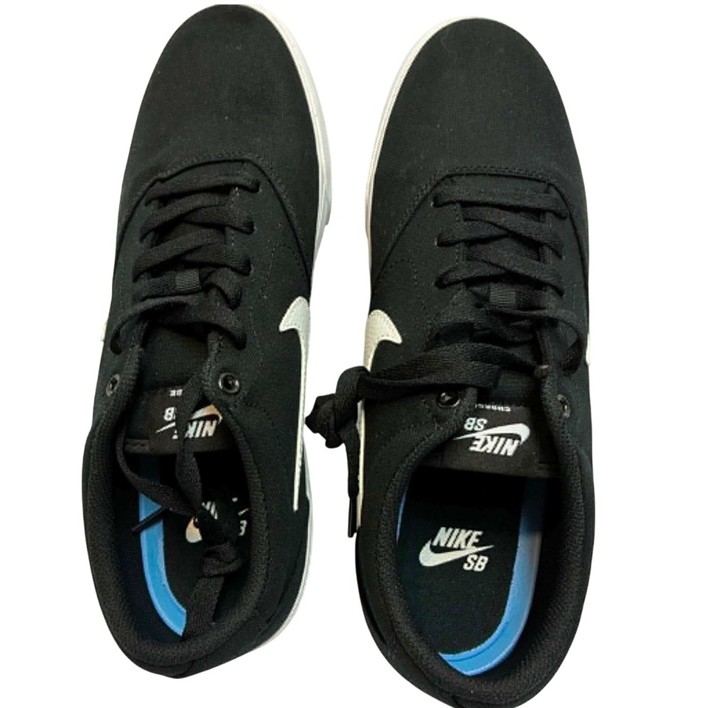 Nike SB Charge Canvas Skate Shoes Mens 11.5 Black White CD6279-002